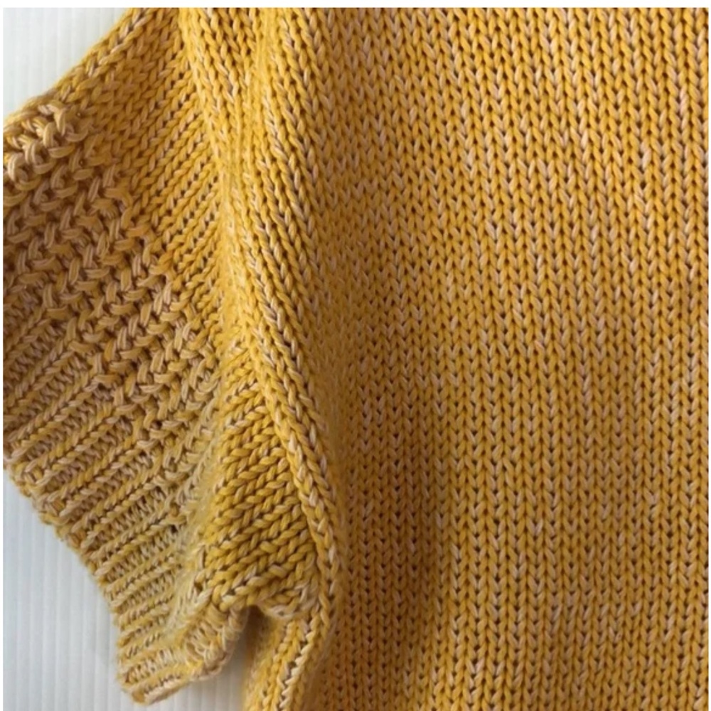 BABAA • Rare Golden Yellow Short Sleeve Sweater Jumper - Picture 3 of 4